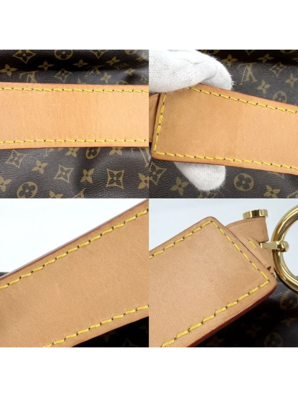 Louis Vuitton Handbag Sully MM Shoulder Monogram Canvas Brown Gold Vintage